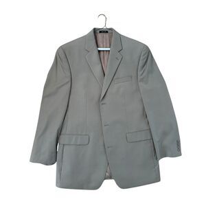 Calvin Klein Mens Olive Green Two Piece Suit Set Jacket 42L & Pants 36L